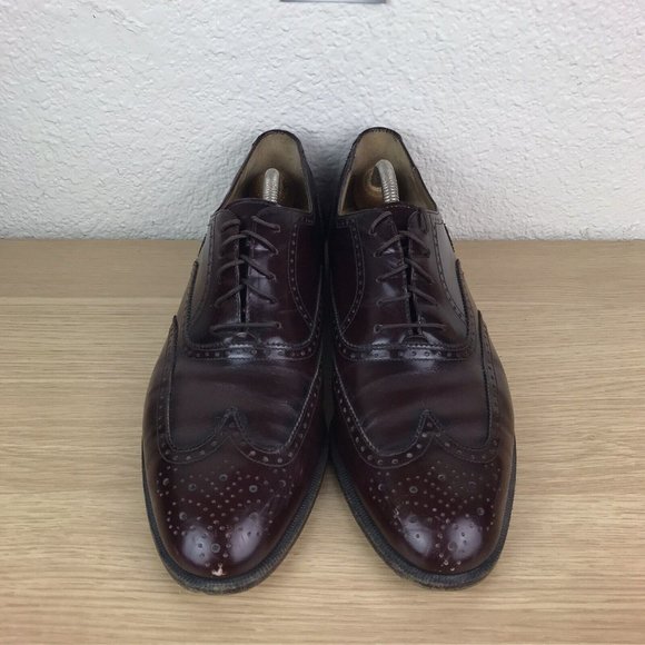 Salvatore Ferragamo Firenze Wingtip Oxford Shoes Red Brown Men’s Size 9 D - Picture 3 of 13